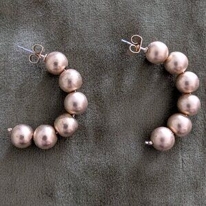 VTG Champagne Faux Pearl Earrings